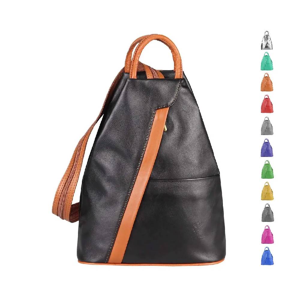 Made in Italy Damen echt Leder Rucksack Backpack Lederrucksack