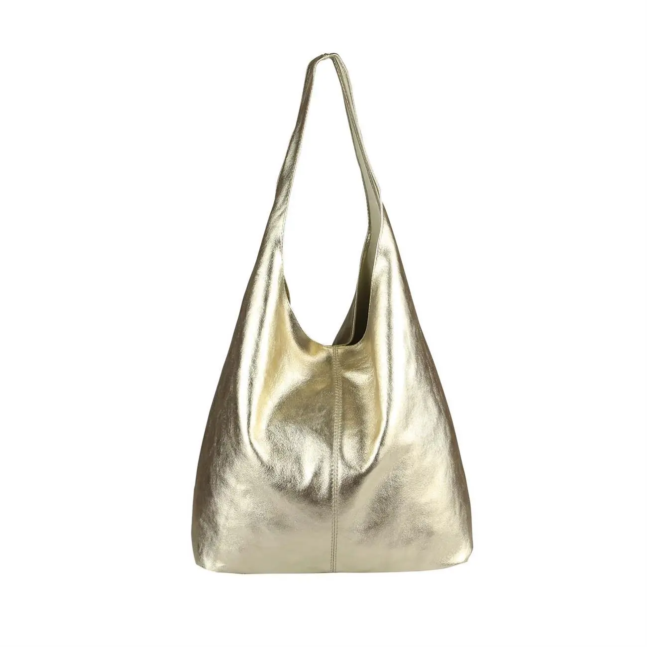 OBC MADE IN ITALY DAMEN LEDER TASCHE METALLIC Shopper Schultertasche Fabrikverkauf