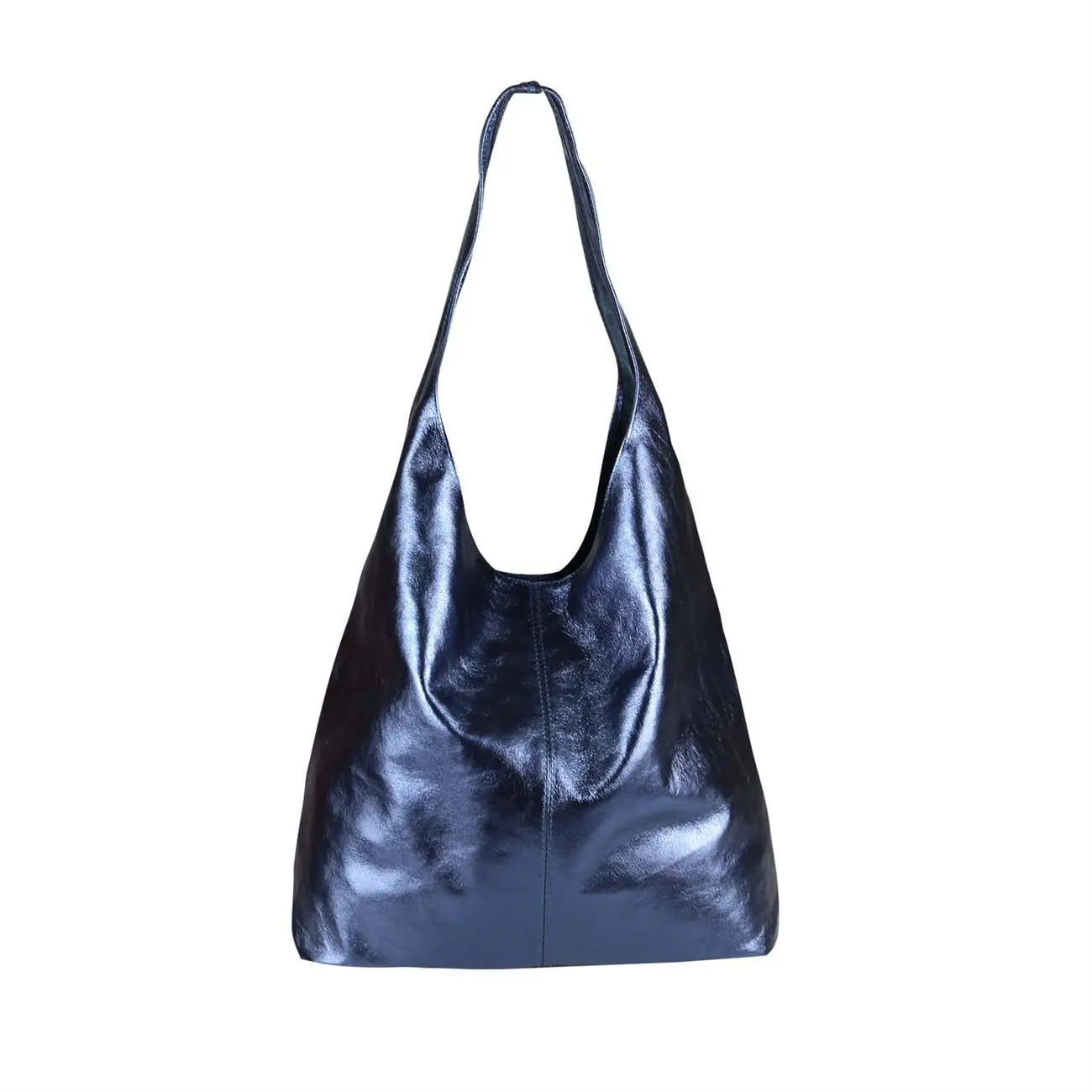 OBC MADE IN ITALY DAMEN LEDER TASCHE METALLIC Shopper Schultertasche Fabrikverkauf