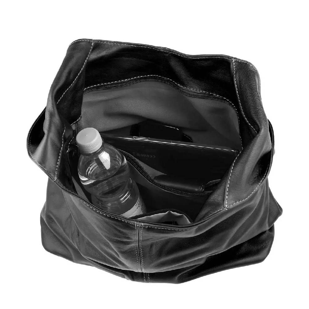 OBC Made in Italy Damen Leder Tasche Shopper Schultertasche Umhängetasche Handtasche Beuteltasche Hobo Bag Ledertasche Nappaleder Blitzverkäufe