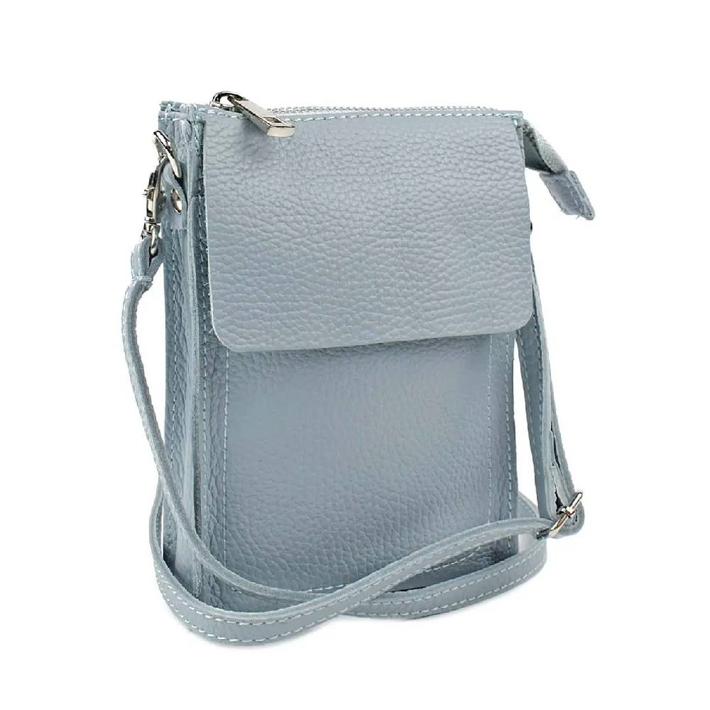 OBC Made in Italy Damen Leder Smartphone Tasche Schultertasche Handytasche Minibag Umhängetasche Geldtasche Ledertasche Crossbody Abendtasche Outlet