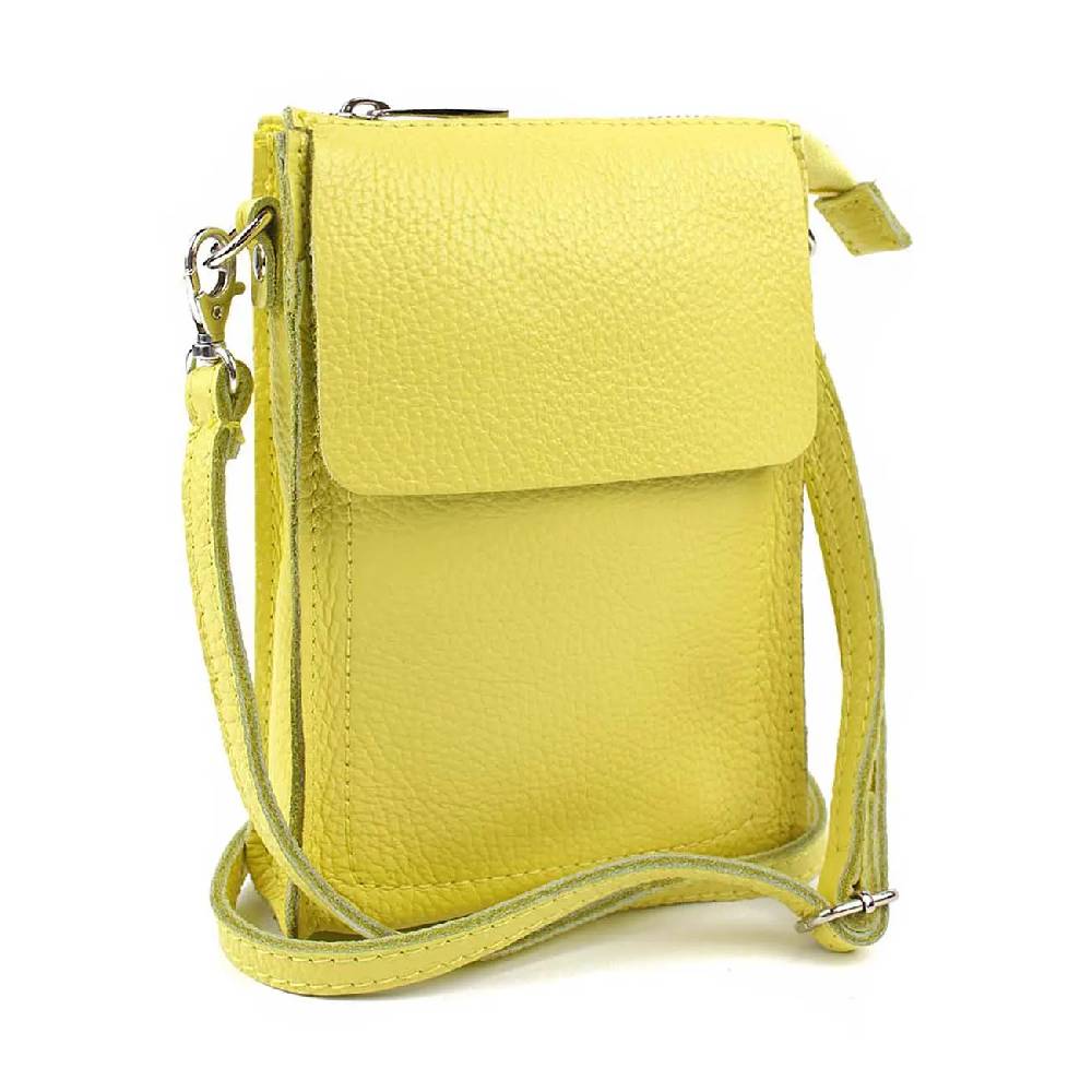 OBC Made in Italy Damen Leder Smartphone Tasche Schultertasche Handytasche Minibag Umhängetasche Geldtasche Ledertasche Crossbody Abendtasche Outlet