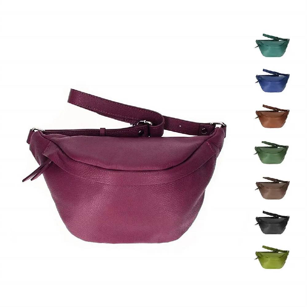 Made in Italy DAMEN LEDER Gürteltasche Crossbody Brusttasche Bauchtasche Hüfttasche Umhängetasche Crossover Bodybag Schultertasche Handytasche OBC TASCHE 247