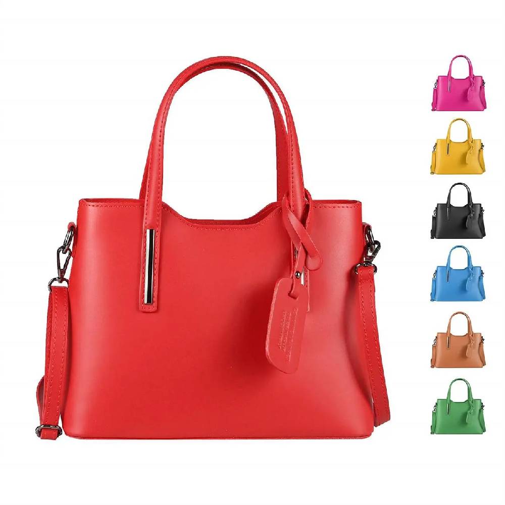 OBC MADE IN ITALY DAMEN Echt LEDER TASCHE Business Shopper Schultertasche Handtasche Ledertasche Umhängetasche Rindsleder Freizeittasche