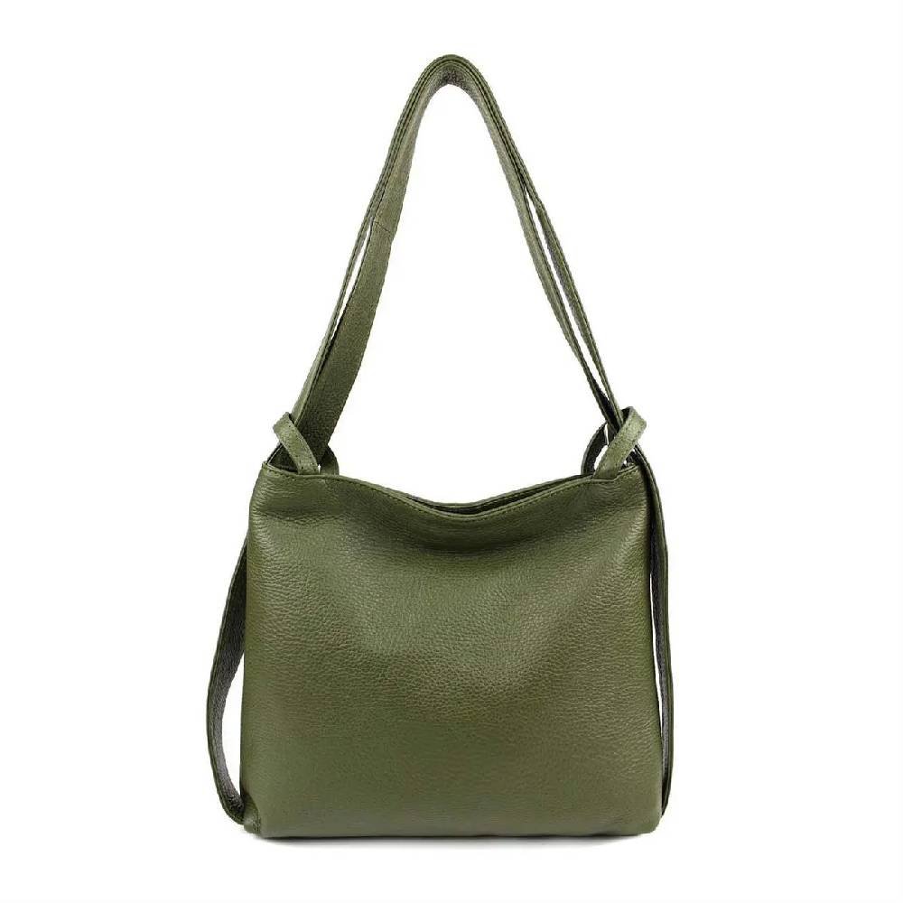 MADE IN ITALY OBC Damen Tasche Rucksack 2in1 Umhängetasche Schultertasche Daypack Rucksacktasche Handtasche Ledertasche klein Online