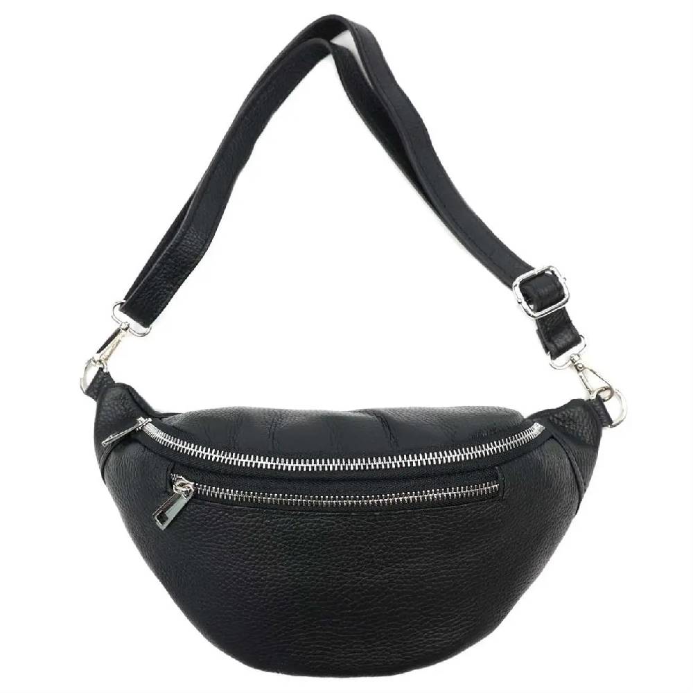 OBC MADE IN ITALY DAMEN LEDER TASCHE Gürteltasche Crossbody Hüfttasche Bauchtasche Umhängetasche Schultertasche Brusttasche CrossOver Ledertasche Bodybag Verkauf