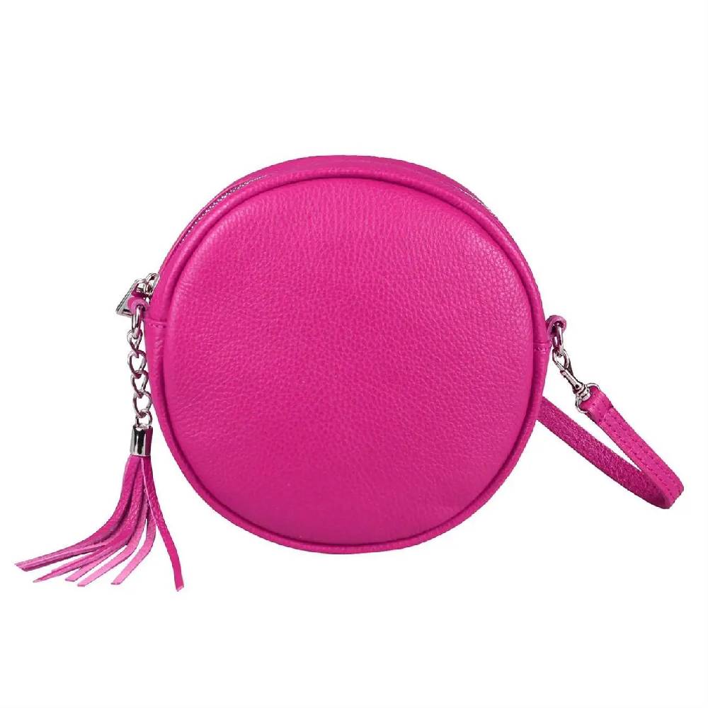 OBC Made in Italy Damen ECHT Leder Tasche Crossbody Runde Schultertasche City Bag Crossover Umhängetasche Clutch Ledertasche Damentasche Minibag Hotsell