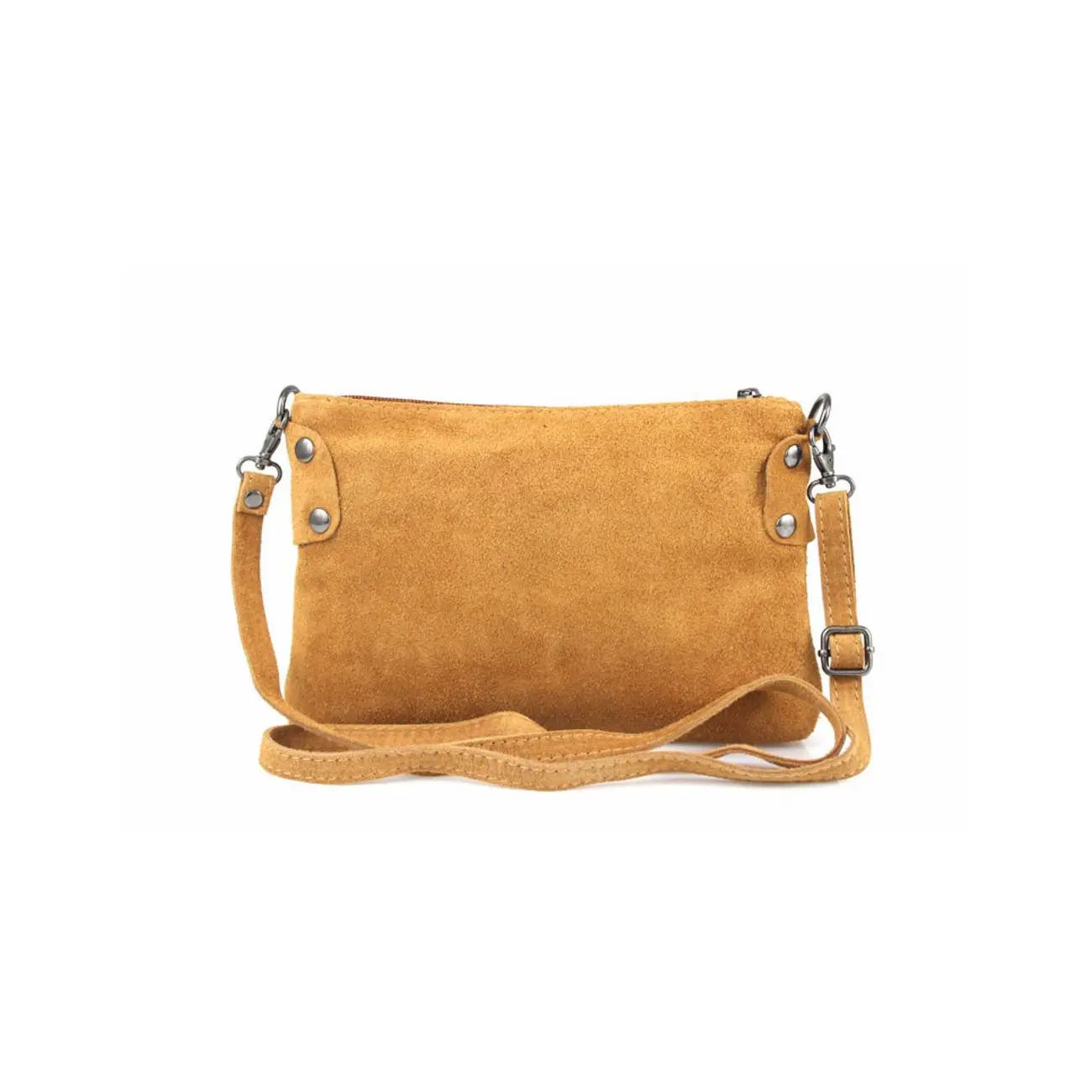 Made in Italy DAMEN LEDER Clutch TASCHE Wildleder Handtasche Umhängetasche Ledertasche Schultertasche Beuteltasche Fransen Cross-Over im Angebot
