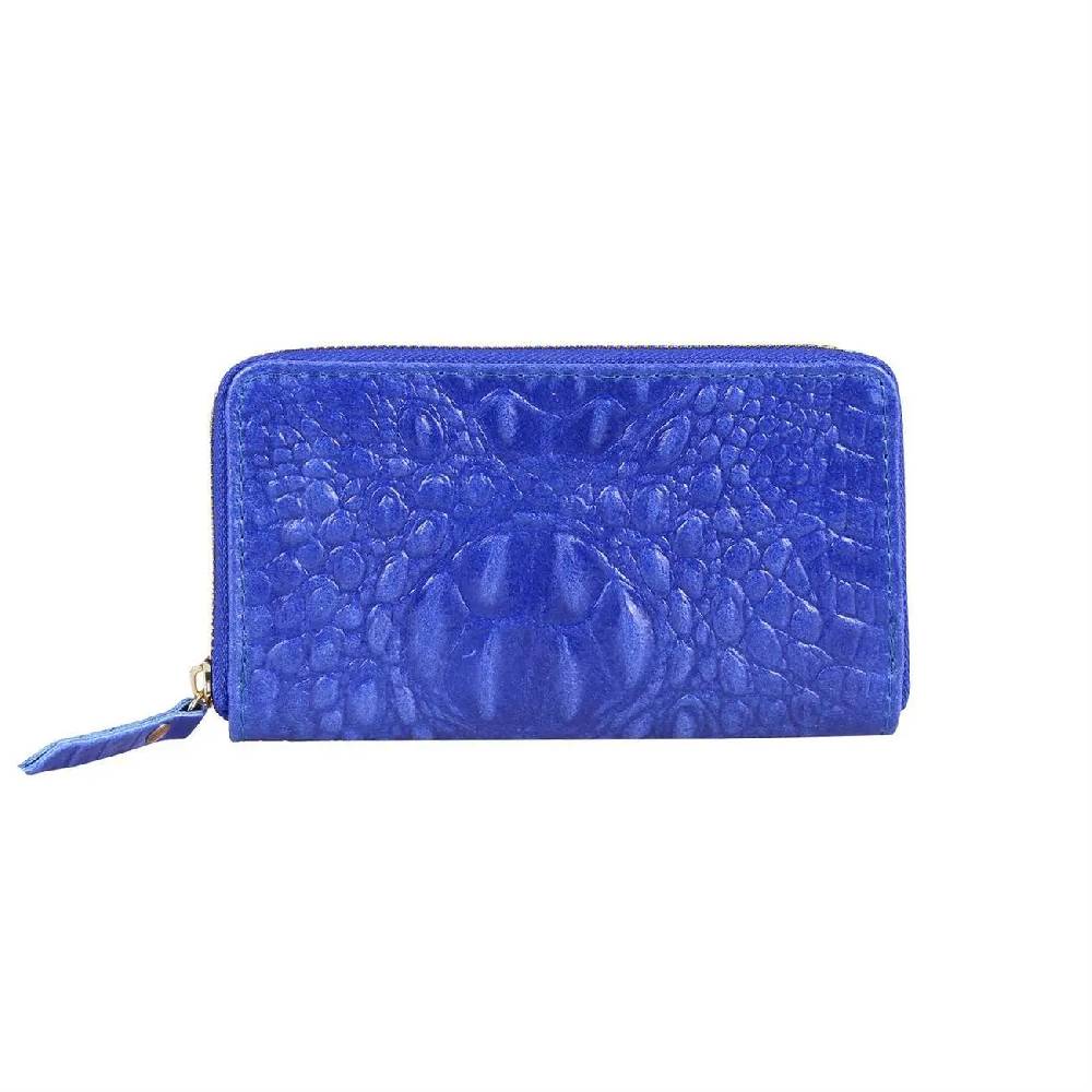 Made in Italy Damen Leder Geldbörse Kroko Wallet Portemonnaie Portafoglio Brieftasche Börse Geldbeutel Ledertasche Kreditkartenetui Günstiger Verkauf