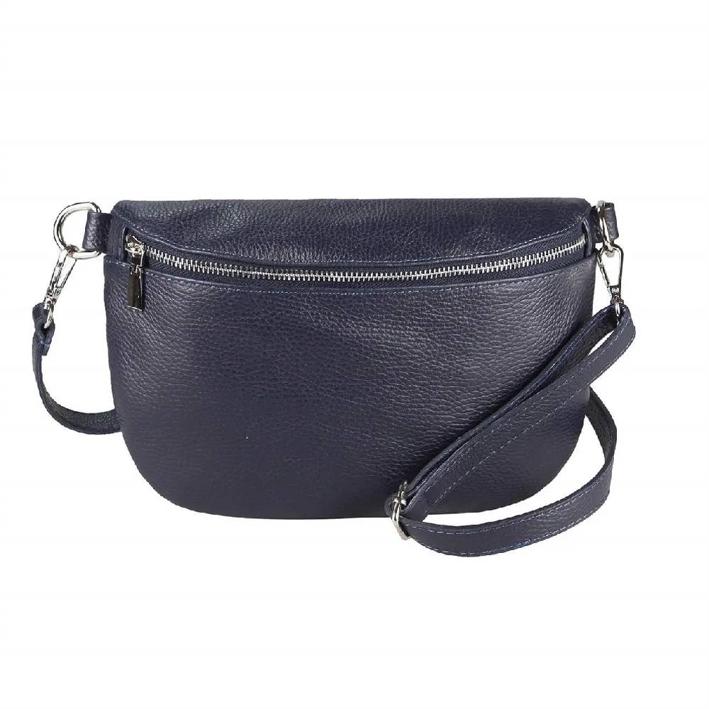 Made in Italy Damen Leder Tasche Gürteltasche Crossbody Hüfttasche Bauchtasche Umhängetasche Cross-Over Bodybag Schultertasche Handytasche Schminktasche Kosmetiktasche OBC 1054 Auslauf
