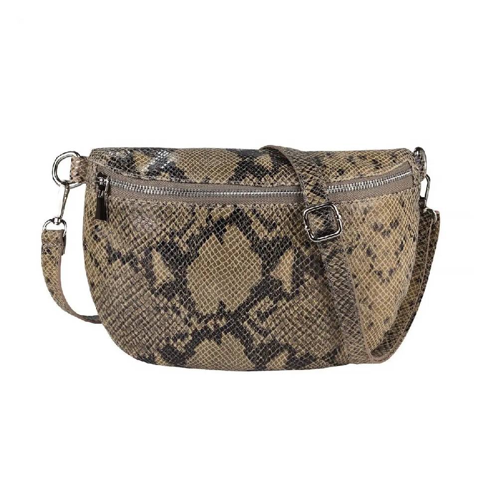 Made in Italy Damen Leder Tasche Gürteltasche Crossbody Hüfttasche Bauchtasche Umhängetasche Cross-Over Bodybag Schultertasche Handytasche Schminktasche Kosmetiktasche OBC 1054 Auslauf