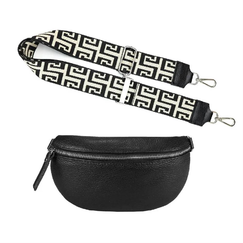 Made in Italy OBC DAMEN SET Gürteltasche + Schultergurt LEDER Crossbody Hüfttasche Bauchtasche Umhängetasche Brusttasche CrossOver Bodybag Schultertasche Handytasche Tasche Verkauf