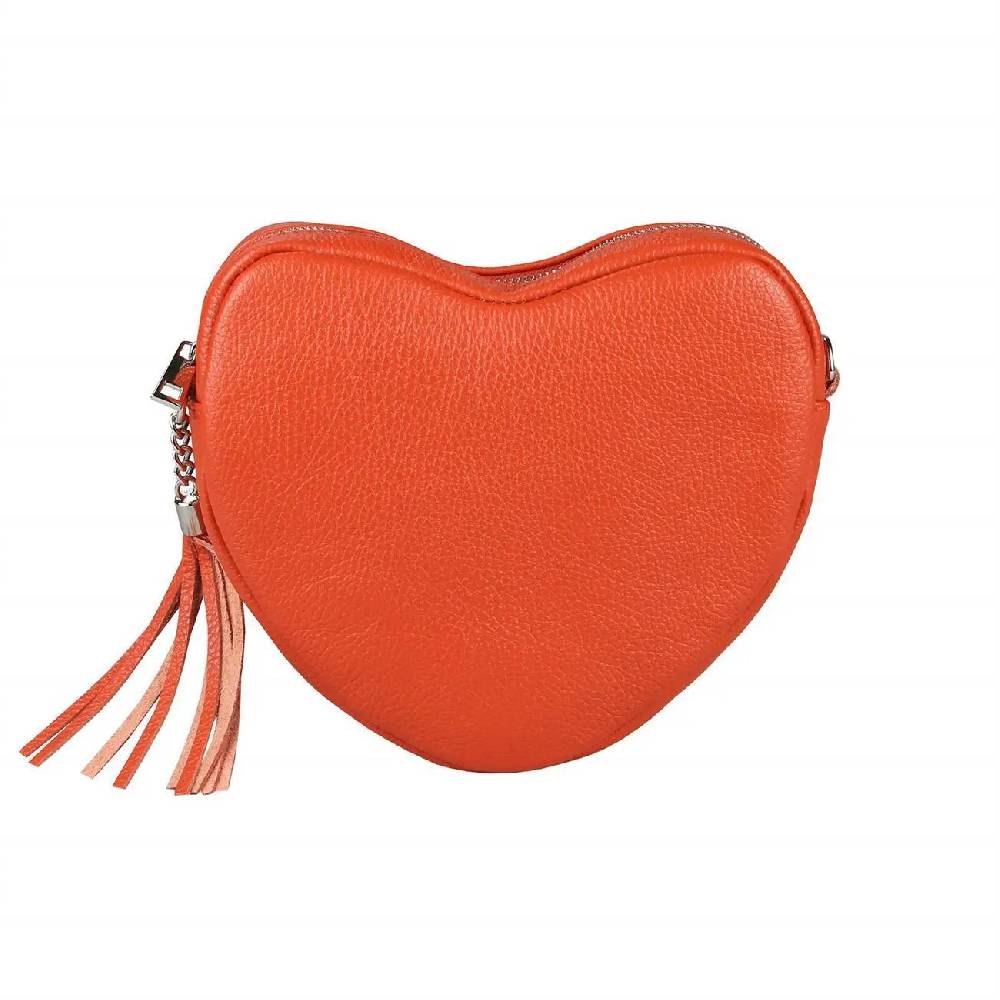 OBC Made in Italy Damen Leder Tasche Crossbody Herztasche Schultertasche Crossover Umhängetasche Clutch Ledertasche Damentasche Günstiger Verkauf