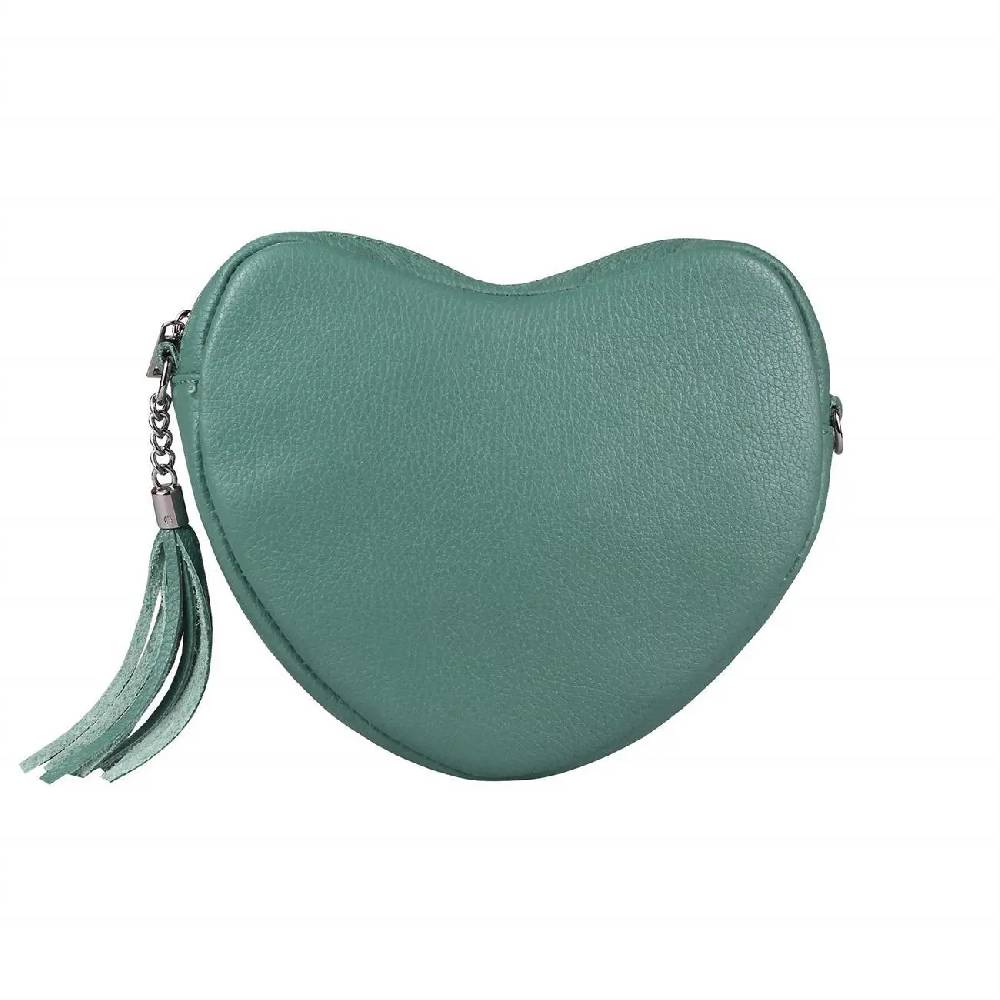 OBC Made in Italy Damen Leder Tasche Crossbody Herztasche Schultertasche Crossover Umhängetasche Clutch Ledertasche Damentasche Günstiger Verkauf