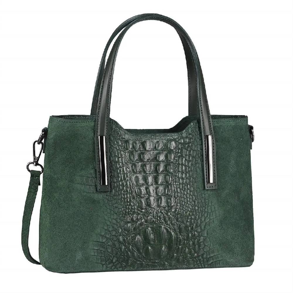 OBC MADE IN ITALY DAMEN Echt LEDER TASCHE KROKO-Prägung Business Shopper Wildleder Schultertasche Handtasche Ledertasche Umhängetasche Online