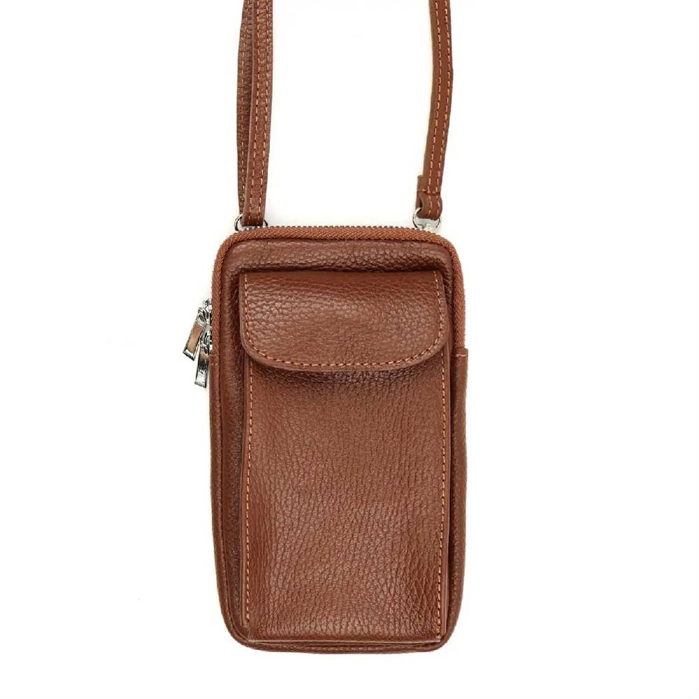 OBC Made in Italy Damen Leder Tasche Handytasche Umhängetasche Geldbörse Schultertasche Brieftasche Smartphone Geldtasche Ledertasche Crossbody Abendtasche Handy bis 6,5 Zoll Auslauf
