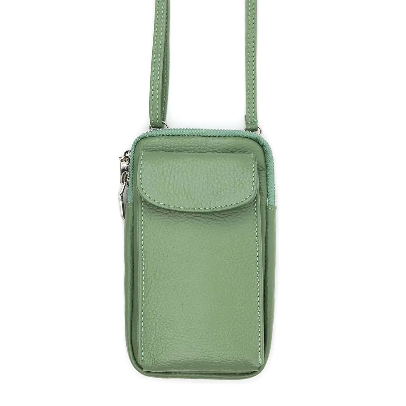 OBC Made in Italy Damen Leder Tasche Handytasche Umhängetasche Geldbörse Schultertasche Brieftasche Smartphone Geldtasche Ledertasche Crossbody Abendtasche Handy bis 6,5 Zoll Auslauf