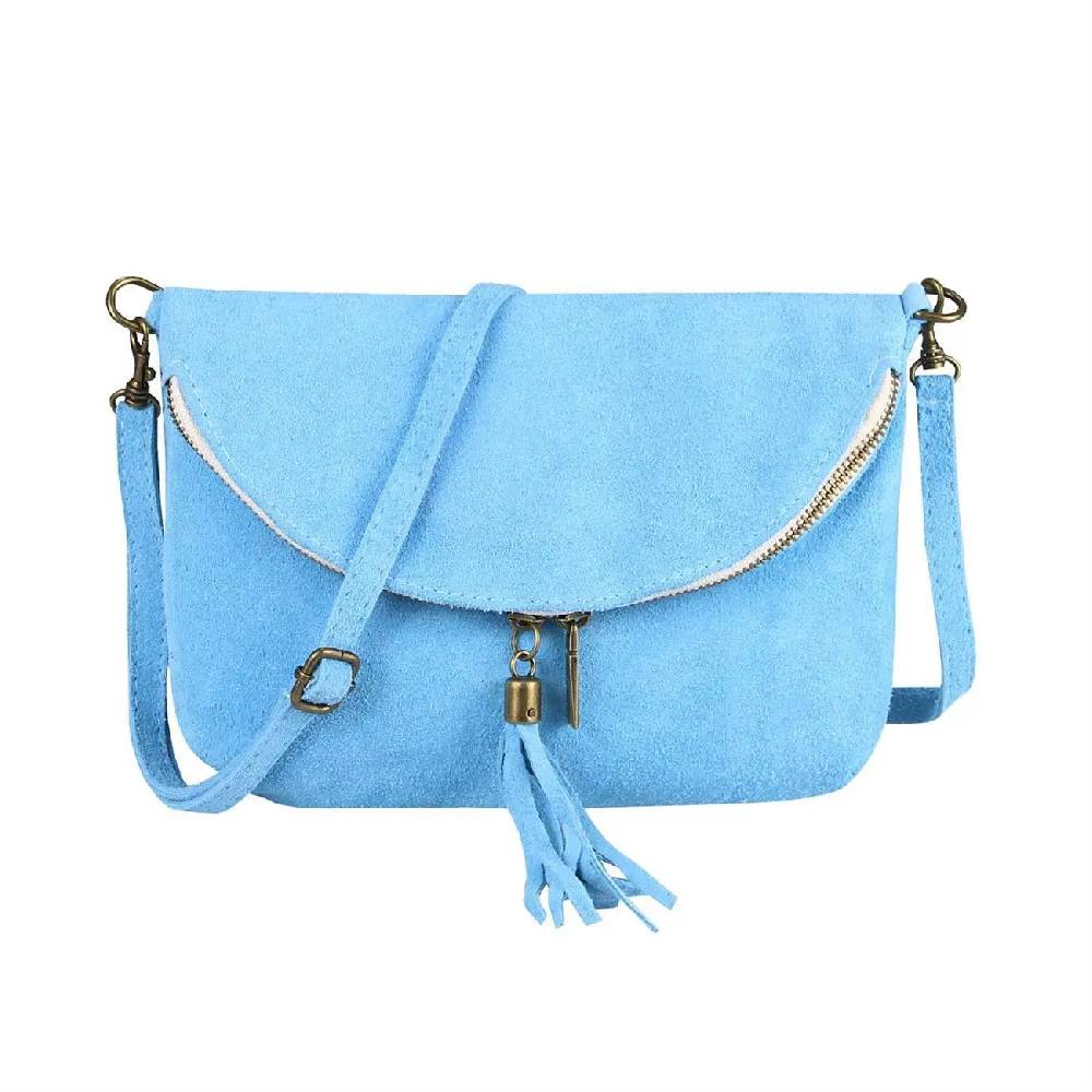 Made in Italy DAMEN LEDER TASCHE Henkeltasche Wildleder Handtasche Umhängetasche Ledertasche Schultertasche Beuteltasche Fransen Cross-Over Clutchtasche Hotsell