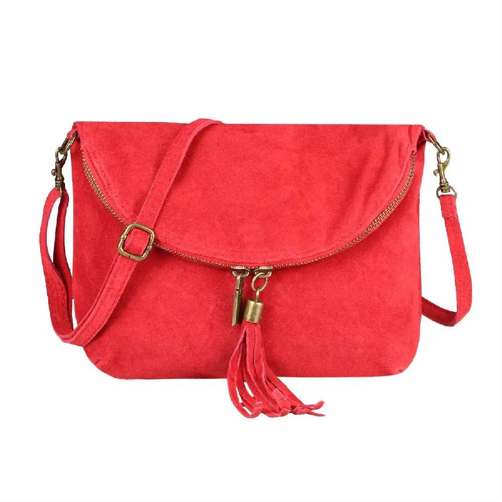 Made in Italy DAMEN LEDER TASCHE Henkeltasche Wildleder Handtasche Umhängetasche Ledertasche Schultertasche Beuteltasche Fransen Cross-Over Clutchtasche Hotsell