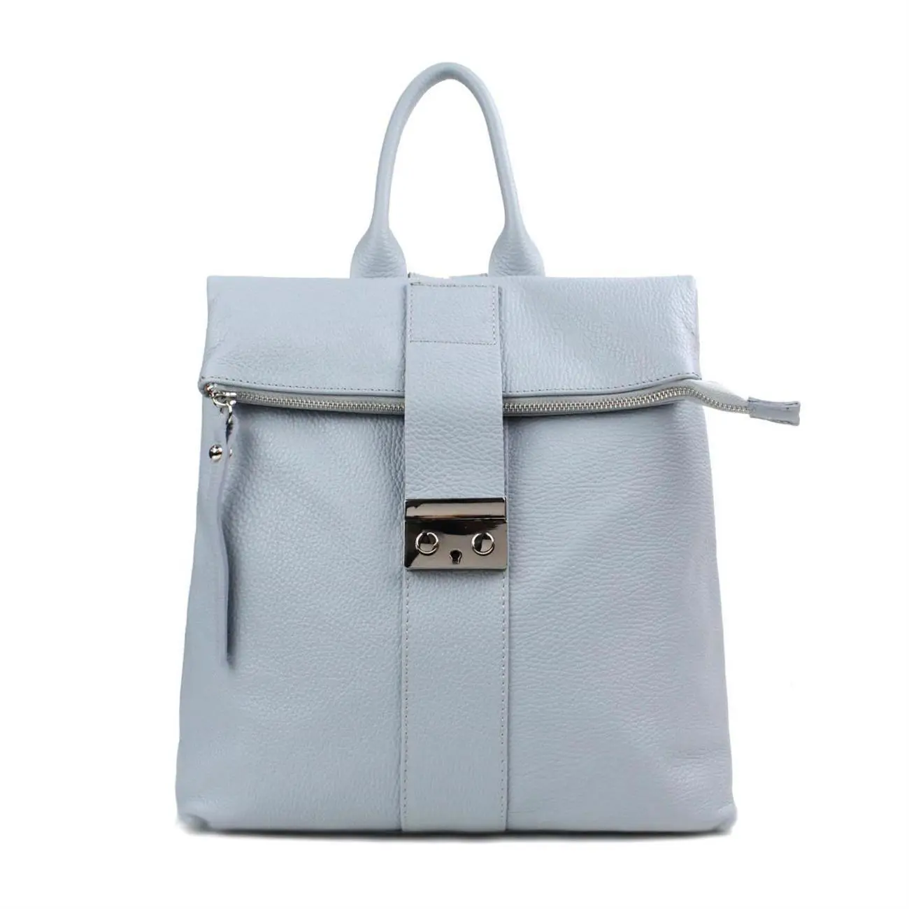 Made in Italy XL Damen Leder Roll Top Rucksack Cityrucksack Shopper Handtasche Schultertasche Ledertasche Freizeitrucksack Tasche im Angebot