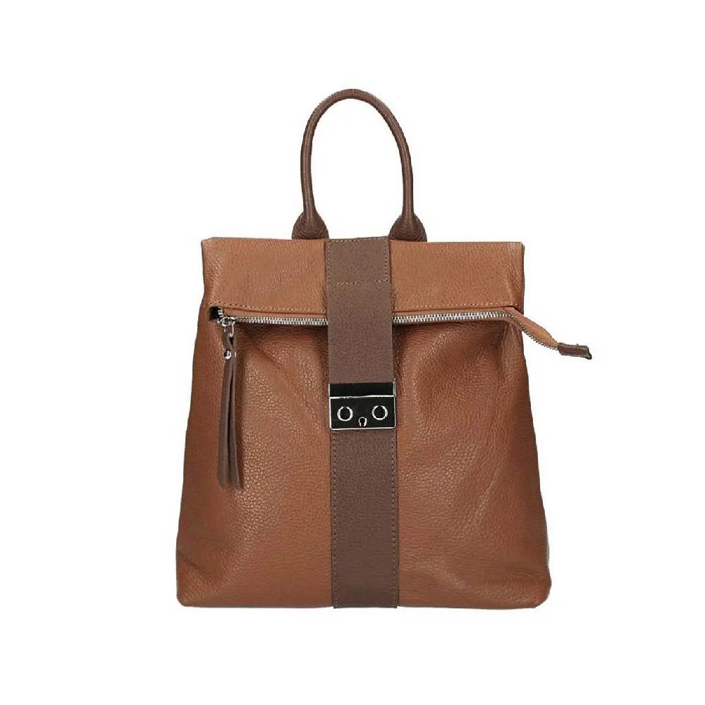 Made in Italy XL Damen Leder Roll Top Rucksack Cityrucksack Shopper Handtasche Schultertasche Ledertasche Freizeitrucksack Tasche im Angebot