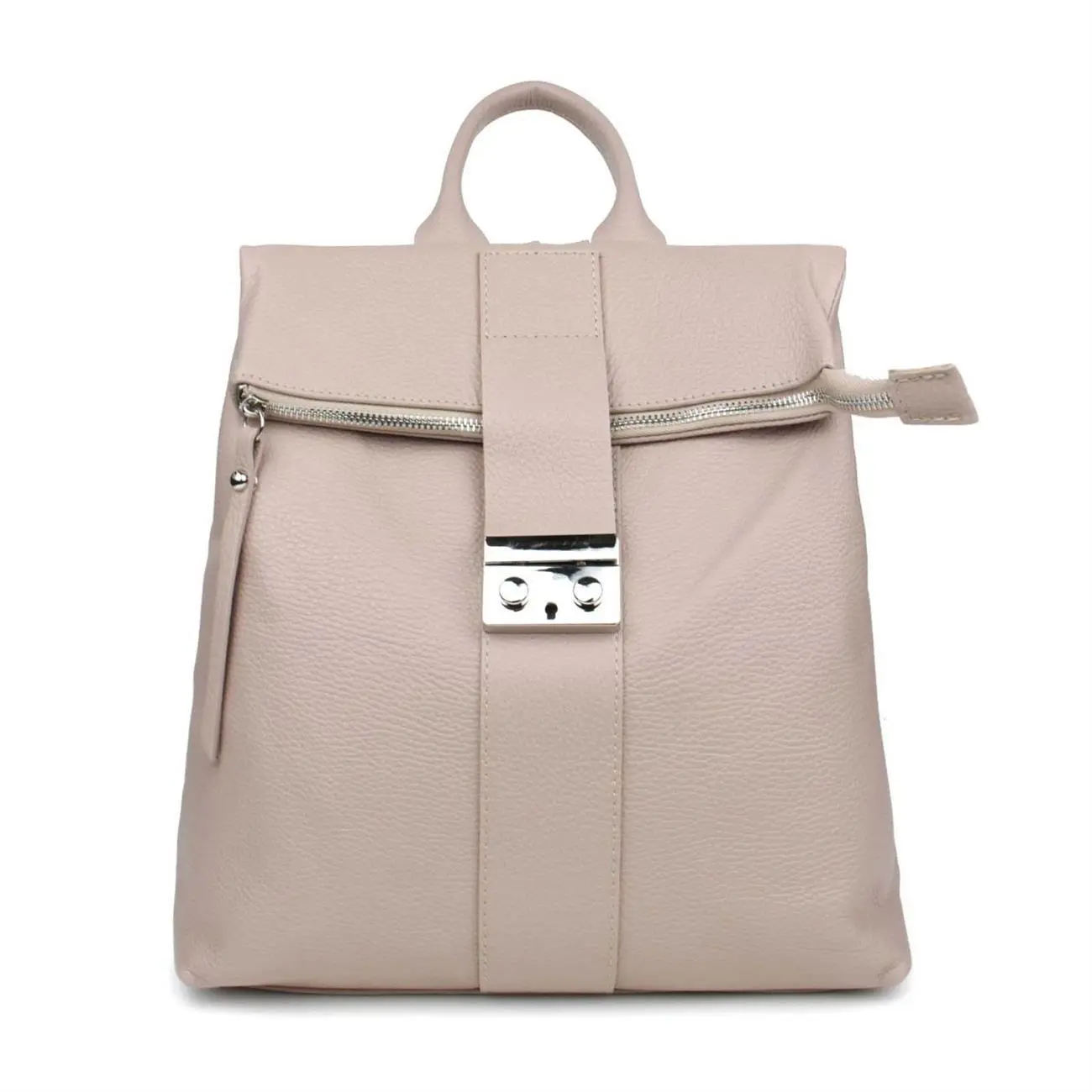Made in Italy XL Damen Leder Roll Top Rucksack Cityrucksack Shopper Handtasche Schultertasche Ledertasche Freizeitrucksack Tasche im Angebot