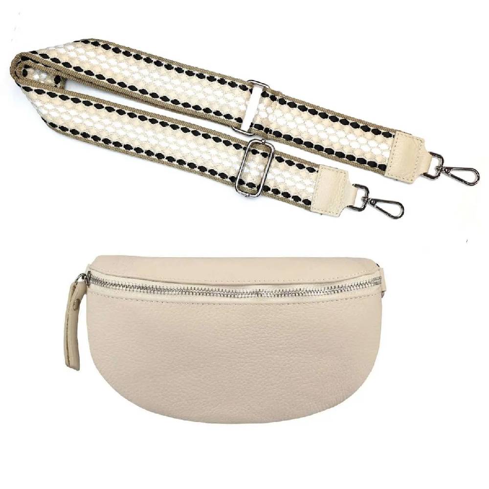 Made in Italy OBC DAMEN SET Gürteltasche + Schultergurt LEDER Crossbody Hüfttasche Bauchtasche Umhängetasche Brusttasche CrossOver Bodybag Schultertasche Handytasche Geldtasche Tasche Kosmetiktasche Meist gekauft