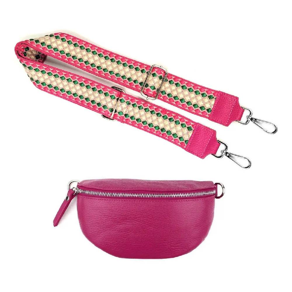 Made in Italy OBC DAMEN SET Gürteltasche + Schultergurt LEDER Crossbody Hüfttasche Bauchtasche Umhängetasche Brusttasche CrossOver Bodybag Schultertasche Handytasche Geldtasche Tasche Kosmetiktasche Meist gekauft