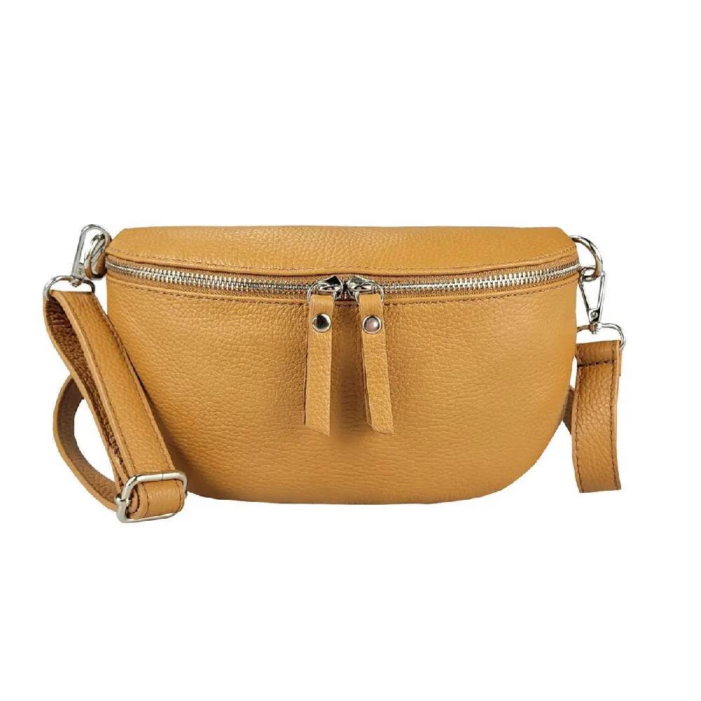 OBC Made in Italy Damen Leder Tasche Handytasche Gürteltasche Crossbody Hüfttasche Bauchtasche Umhängetasche Cross-Over Bodybag Schultertasche Kosmetiktasche Outlet