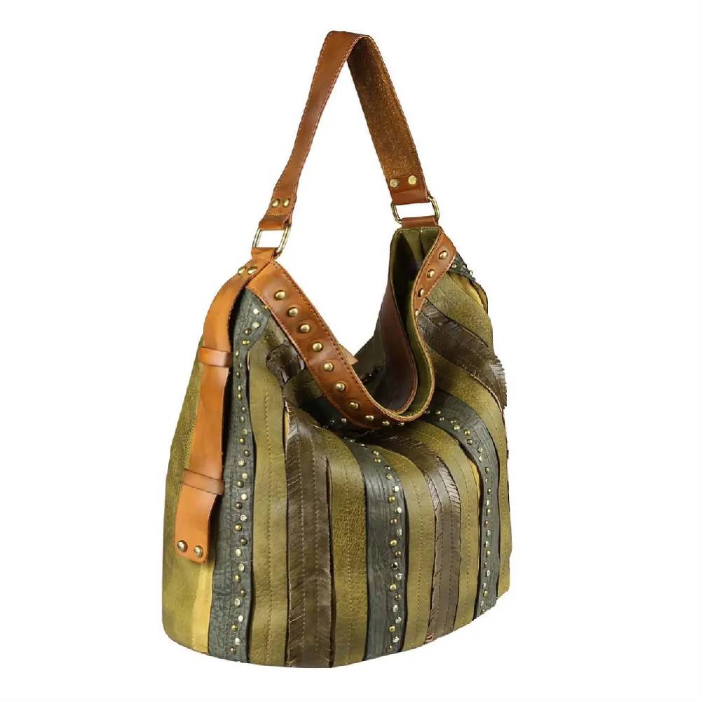 OBC DAMEN TASCHE HANDTASCHE Hobo Bag Schultertasche Nietentasche Shopper Strasssteine Umhängetasche Henkeltasche Beuteltasche Kunst-Leder Auslauf
