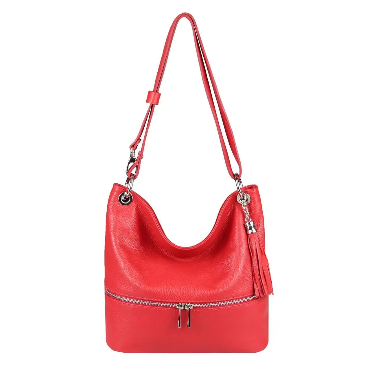 Made in Italy DAMEN LEDER TASCHE Shopper Schultertasche City Bag CrossOver Umhängetasche Henkeltasche Ledertasche Damentasche Fransen Fabrikverkauf