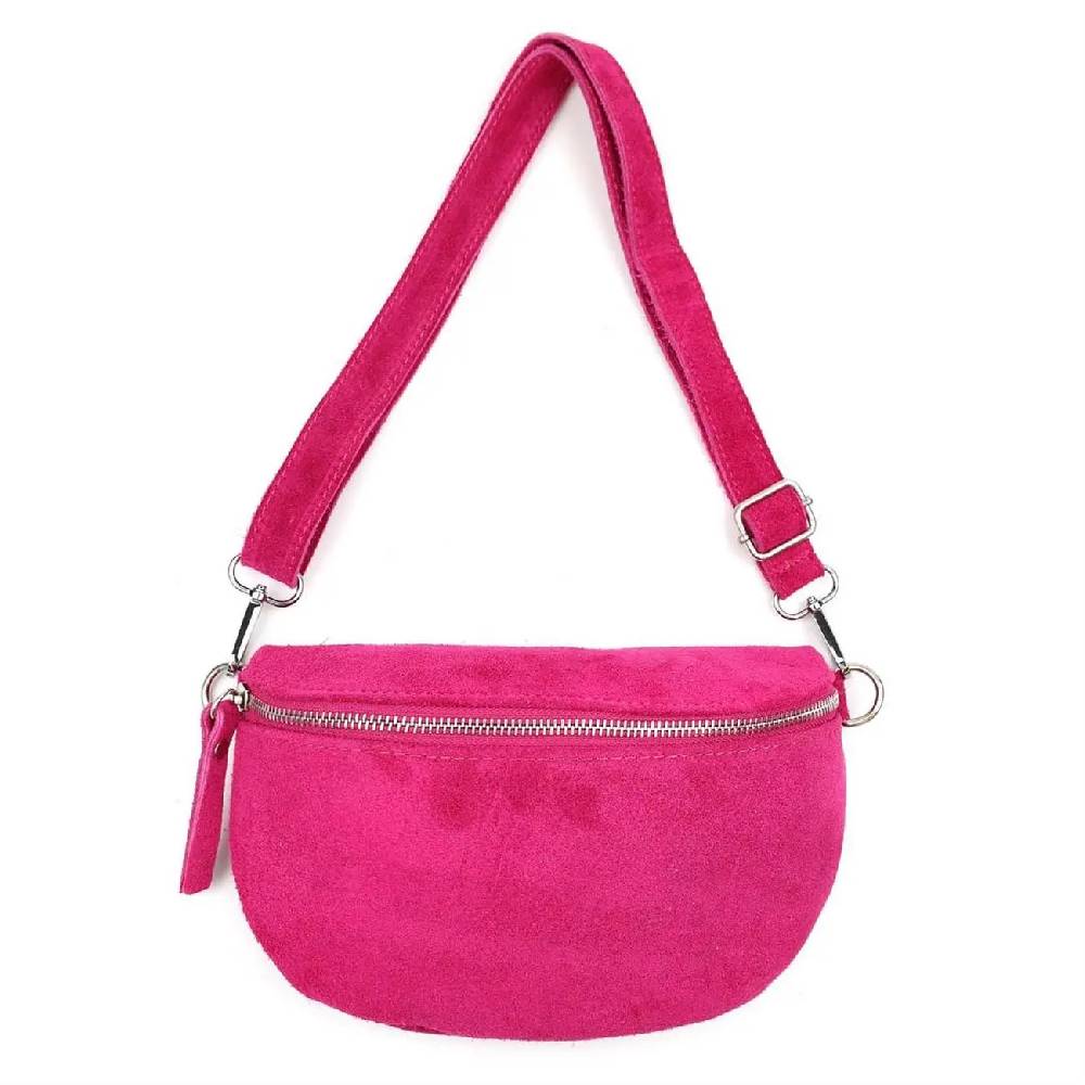 Made in Italy DAMEN LEDER TASCHE Gürteltasche Crossbody Hüfttasche Bauchtasche Umhängetasche Wildleder Brusttasche CrossOver Bodybag Schultertasche Handytasche Geldtasche Schminktasche Kosmetiktasche Outlet