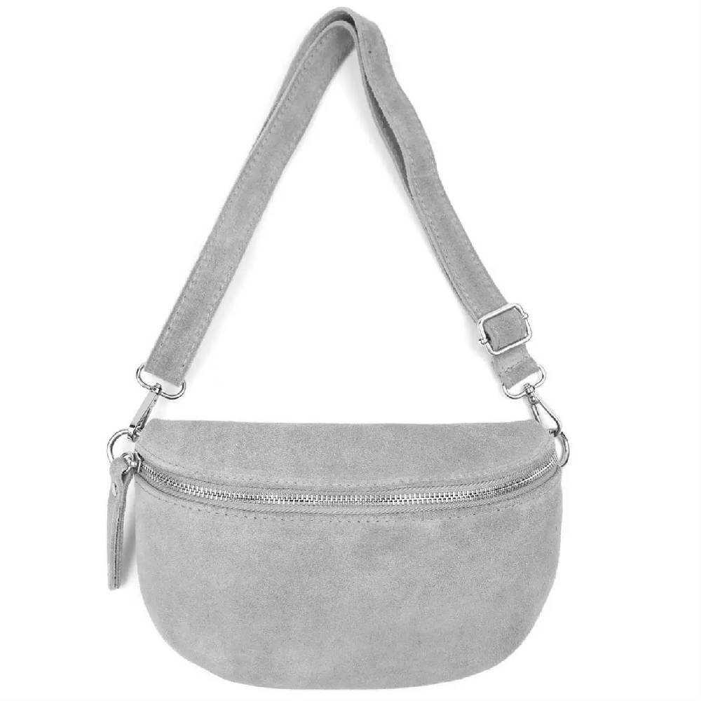 Made in Italy DAMEN LEDER TASCHE Gürteltasche Crossbody Hüfttasche Bauchtasche Umhängetasche Wildleder Brusttasche CrossOver Bodybag Schultertasche Handytasche Geldtasche Schminktasche Kosmetiktasche Outlet