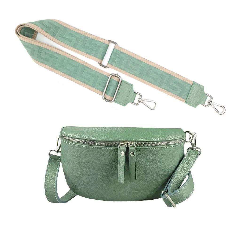 Made in Italy OBC DAMEN SET Gürteltasche + Schultergurt LEDER Crossbody Hüfttasche Bauchtasche Umhängetasche Brusttasche CrossOver Bodybag Schultertasche Handytasche Geldtasche Tasche Kosmetiktasche Auslauf