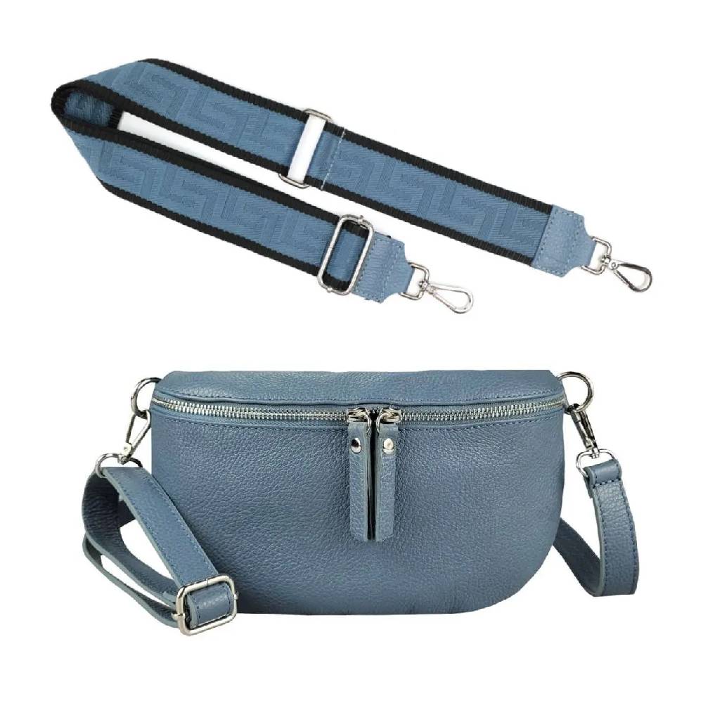 Made in Italy OBC DAMEN SET Gürteltasche + Schultergurt LEDER Crossbody Hüfttasche Bauchtasche Umhängetasche Brusttasche CrossOver Bodybag Schultertasche Handytasche Geldtasche Tasche Kosmetiktasche Auslauf