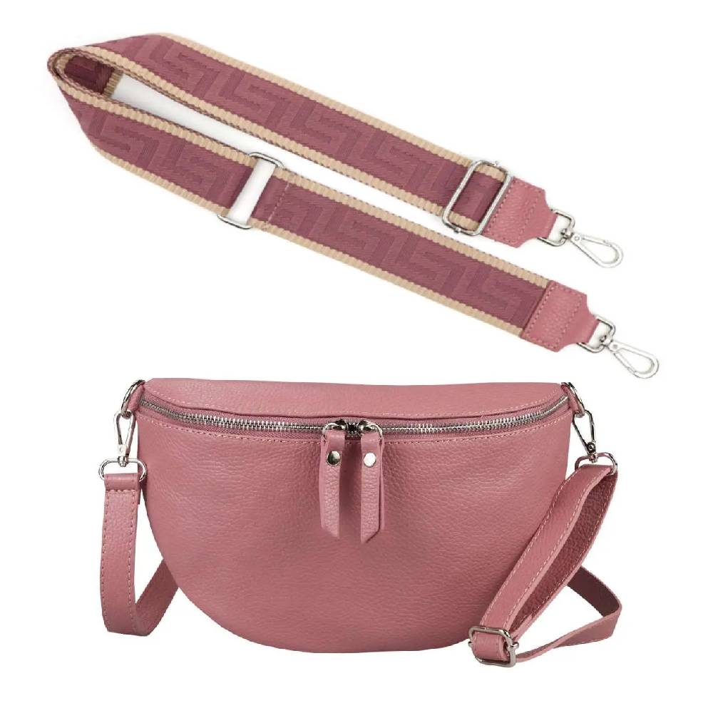 Made in Italy OBC DAMEN SET Gürteltasche + Schultergurt LEDER Crossbody Hüfttasche Bauchtasche Umhängetasche Brusttasche CrossOver Bodybag Schultertasche Handytasche Geldtasche Tasche Kosmetiktasche Auslauf