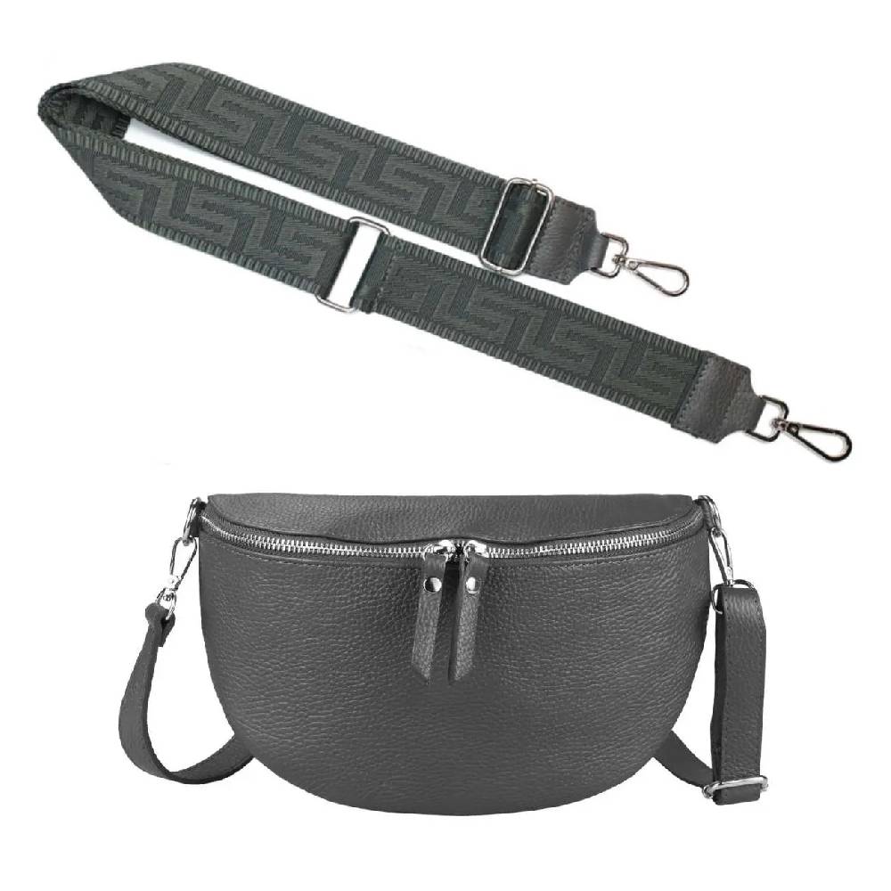 Made in Italy OBC DAMEN SET Gürteltasche + Schultergurt LEDER Crossbody Hüfttasche Bauchtasche Umhängetasche Brusttasche CrossOver Bodybag Schultertasche Handytasche Geldtasche Tasche Kosmetiktasche Auslauf