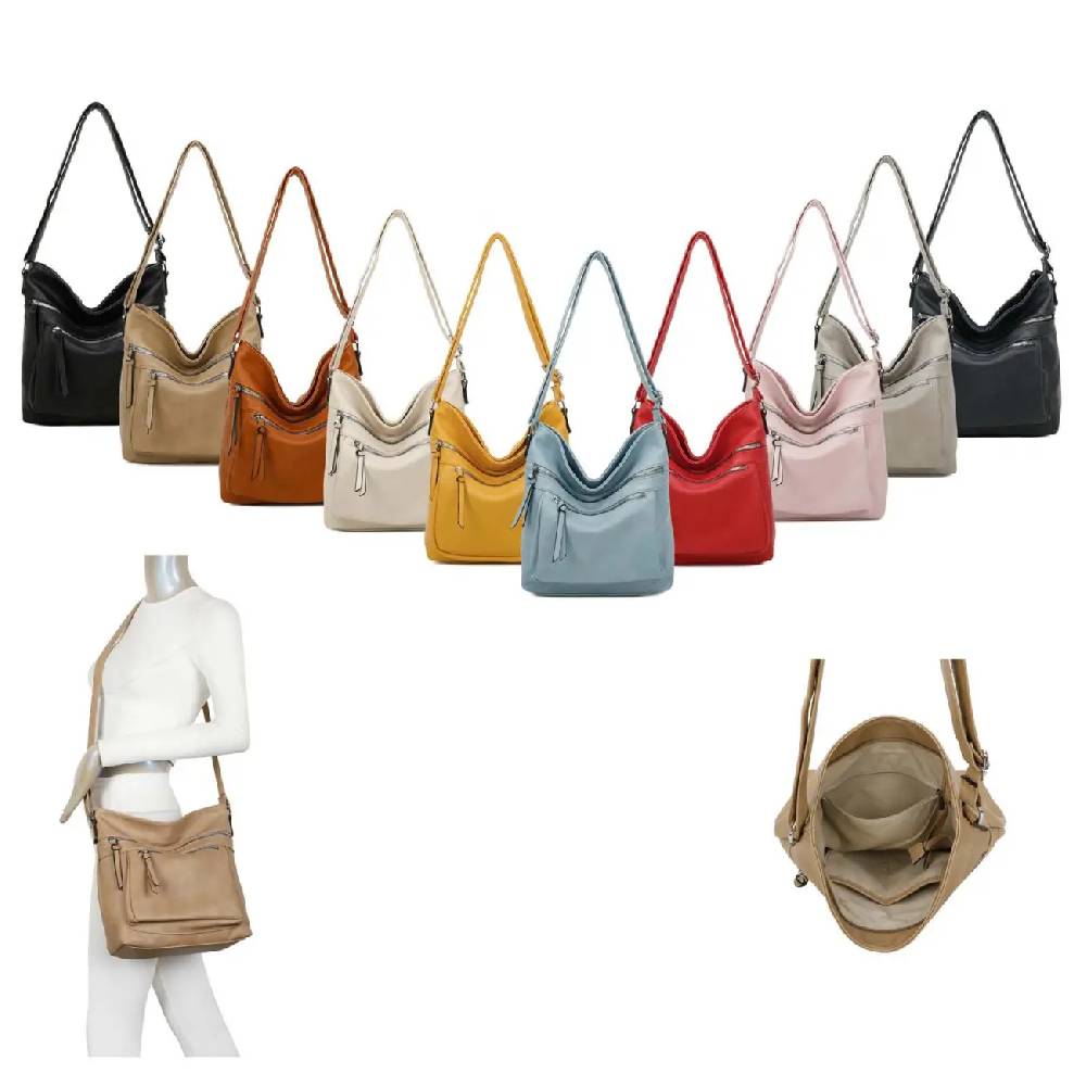 OBC DAMEN TASCHE Schultertasche Shopper Umhängetasche CrossOver Crossbody Henkeltasche Beuteltasche Handtasche Hobo Bag Reise Kunst-Leder