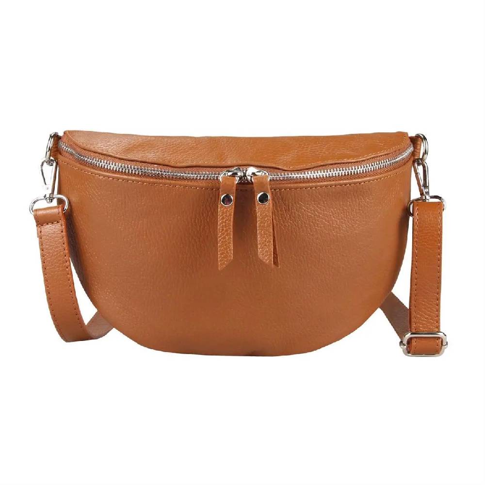 OBC Made in Italy Damen Leder Tasche Medium Handytasche Gürteltasche Crossbody Hüfttasche Bauchtasche Umhängetasche Cross-Over Bodybag Schultertasche Kosmetiktasche Verkauf