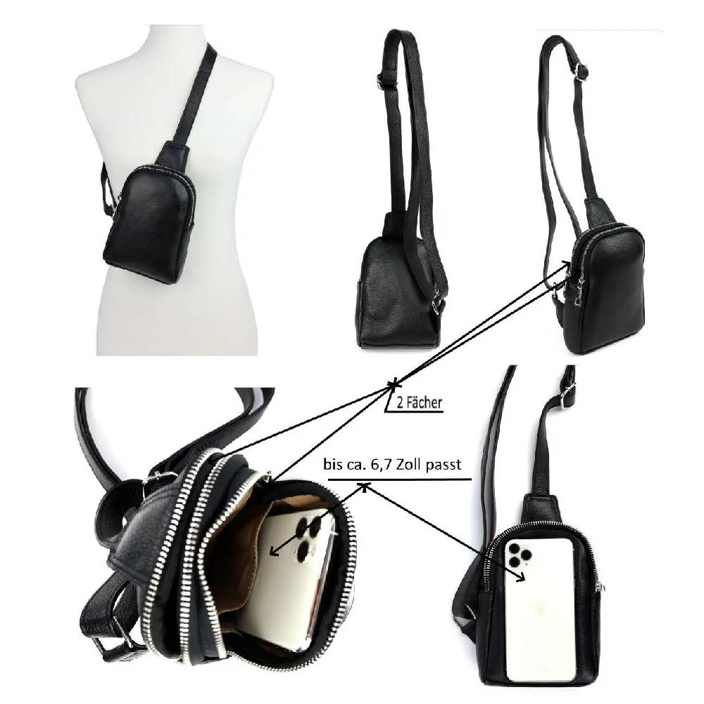 OBC MADE IN ITALY LEDER TASCHE Crossbody Bodybag Sling Rucksack Crossover Schultertasche Brusttasche Umhängetasche Bag damen herren unisex Schlussverkauf