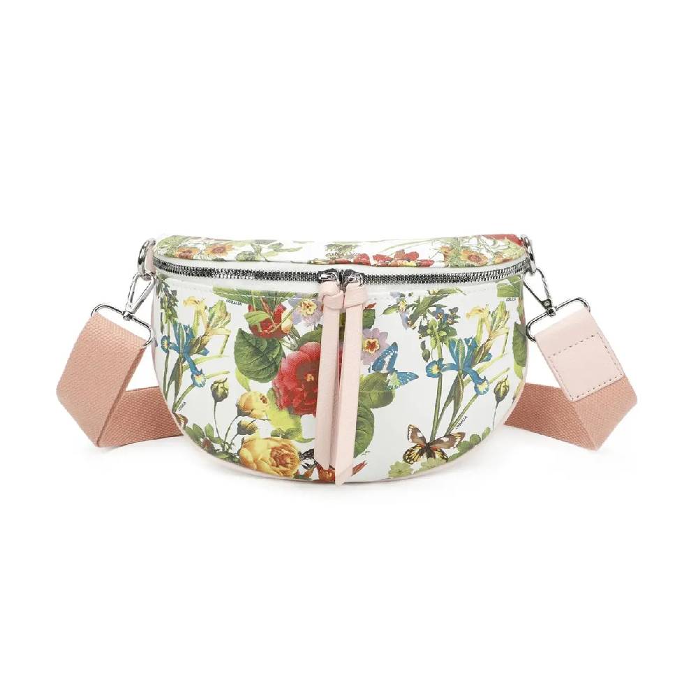 OBC Damen Blumen Tasche Schultertasche Gürteltasche Crossbody Hüfttasche Bauchtasche Umhängetasche Cross-Over Bodybag Handytasche Reisetasche Kosmetiktasche Kunst-Leder Meist gekauft