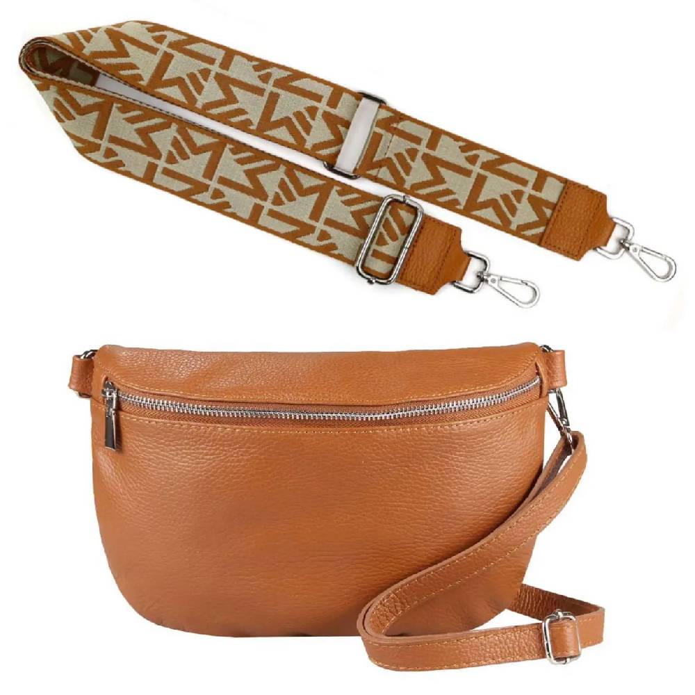 Made in Italy OBC DAMEN SET Gürteltasche + Schultergurt LEDER Crossbody Hüfttasche Bauchtasche Umhängetasche Brusttasche CrossOver Bodybag Schultertasche Handytasche Tasche Online