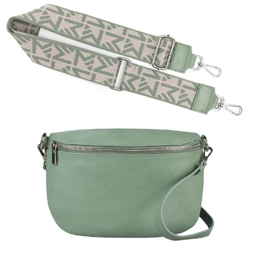 Made in Italy OBC DAMEN SET Gürteltasche + Schultergurt LEDER Crossbody Hüfttasche Bauchtasche Umhängetasche Brusttasche CrossOver Bodybag Schultertasche Handytasche Tasche Online