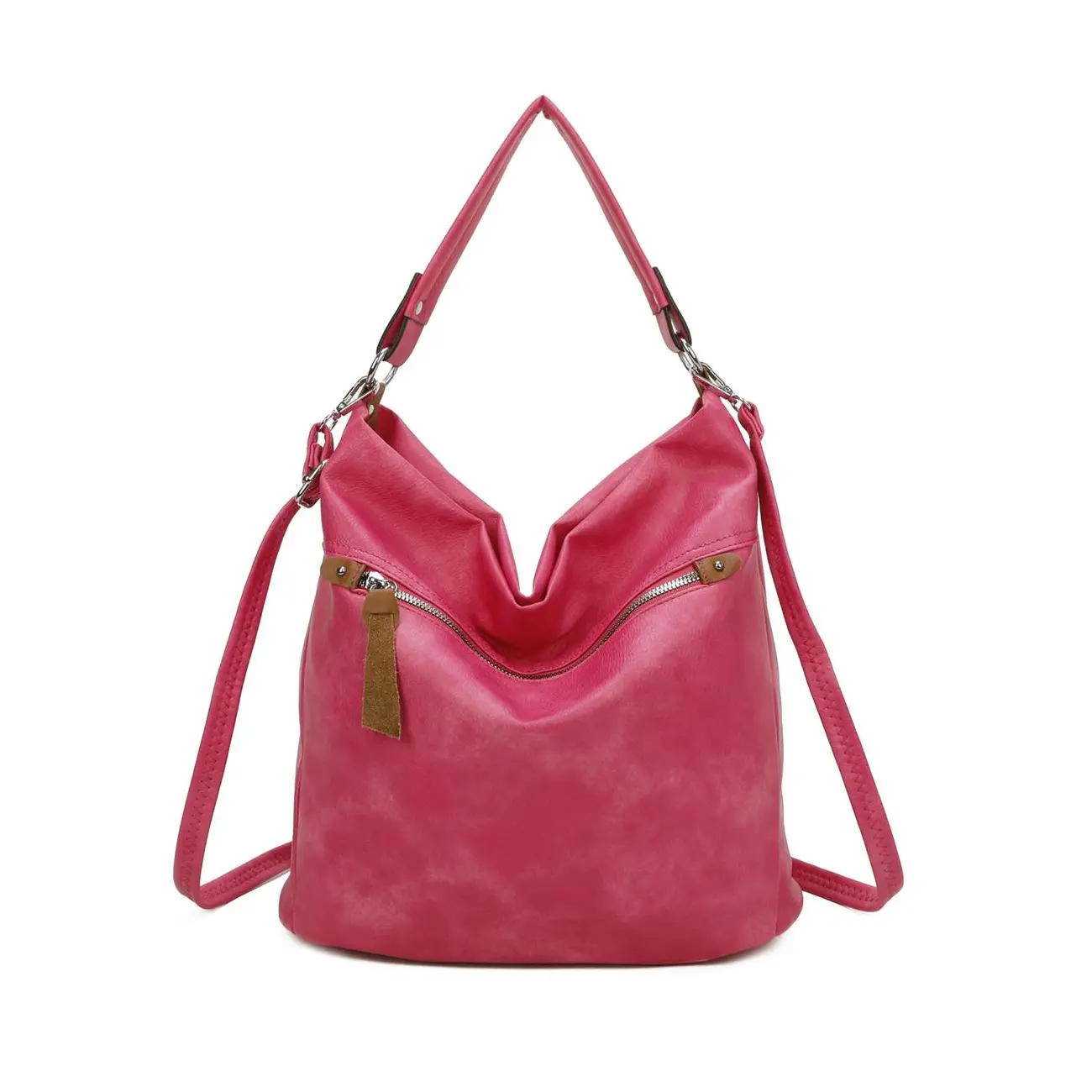 OBC DAMEN TASCHE SHOPPER Hobo-Bag Schultertasche Umhängetasche Handtasche CrossOver Damentasche Beuteltasche Henkeltasche Reise Leder Optik Auslauf