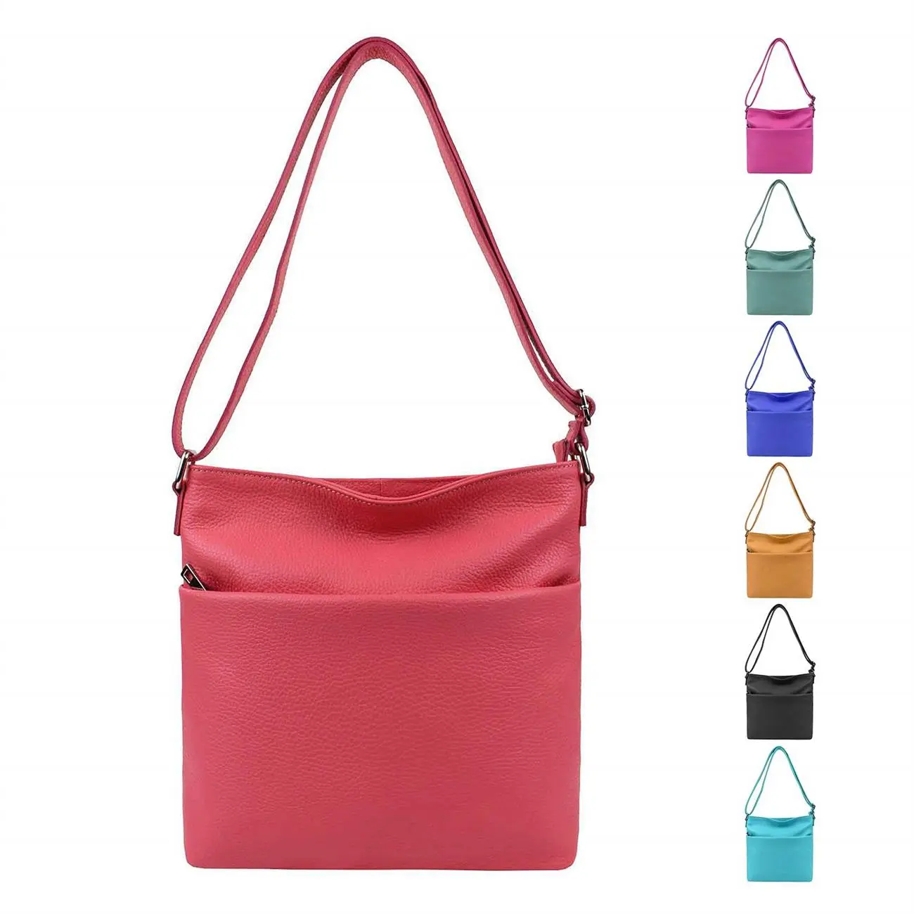 OBC Made in Italy DAMEN LEDER TASCHE Umhängetasche Crossbody Schultertasche City Bag CrossOver Ledertasche Damentasche CrossBag