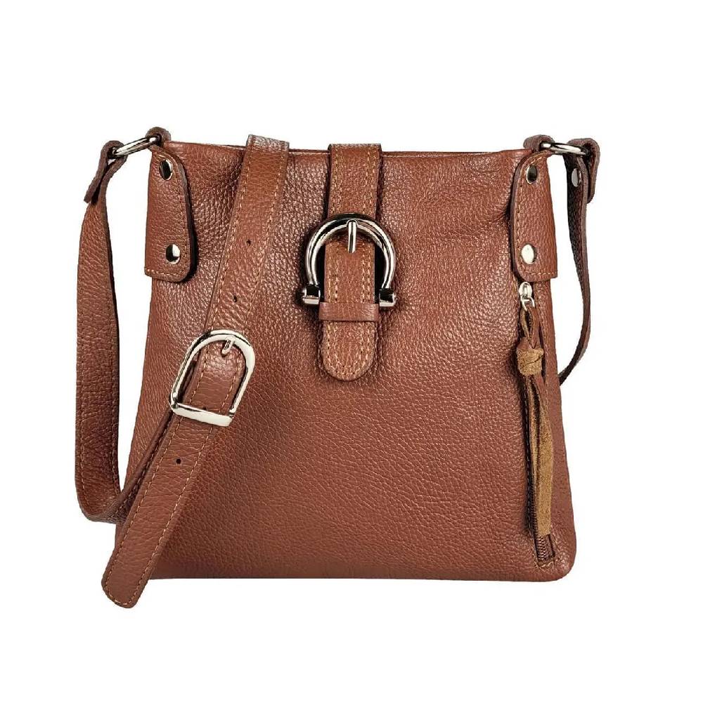 OBC Made in Italy DAMEN LEDER TASCHE Schultertasche CrossOver Handtasche Umhängetasche Bodybag Abendtasche Crossbody Ledertasche Schlussverkauf
