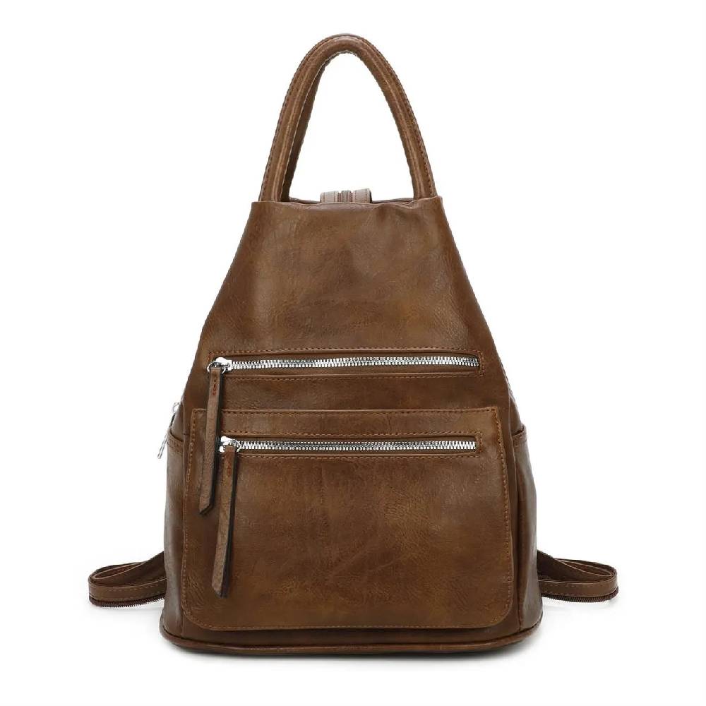 Damen Rucksack Tasche Schultertasche Handtasche Cityrucksack Leder Optik Daypack Tagesrucksack Backpack Freizeitrucksack Arbeitsrucksack Fabrikverkauf