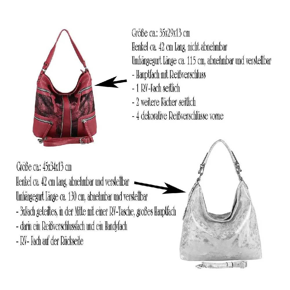 OBC DAMEN METALLIC TASCHE SHOPPER Hobo-Bag Henkeltasche Handtasche Schultertasche CROSS-OVER Umhängetasche Beuteltasche Blitzverkäufe