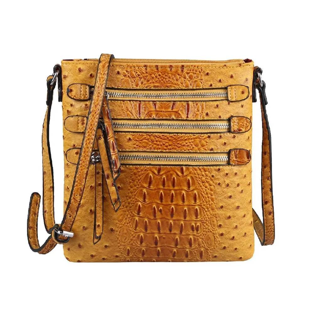 OBC Damen Tasche Kroko-Strauss Optik Schultertasche Umhängetasche Crossbody Bag Online