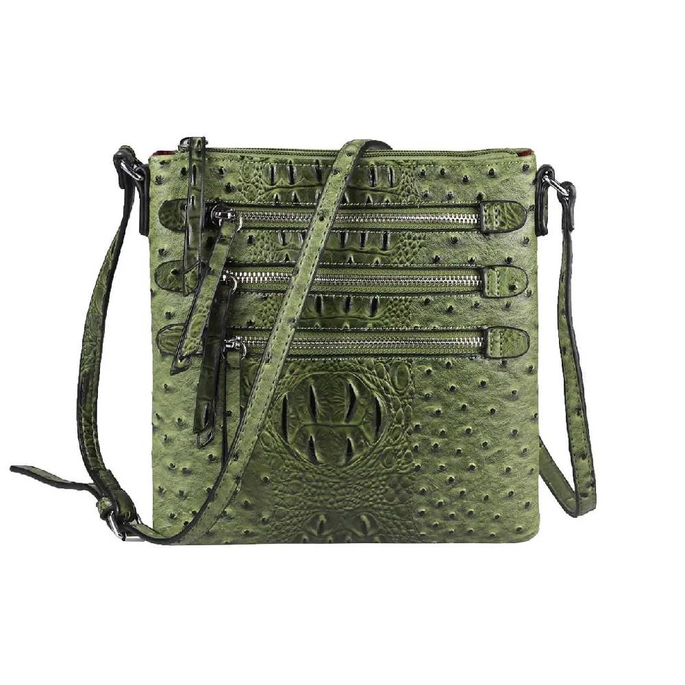 OBC Damen Tasche Kroko-Strauss Optik Schultertasche Umhängetasche Crossbody Bag Online